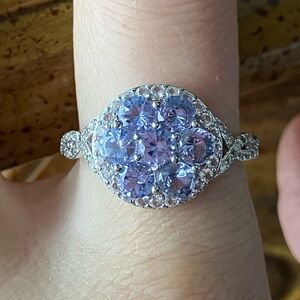 Natural Tanzanite Sterling Silver Ring Size 9